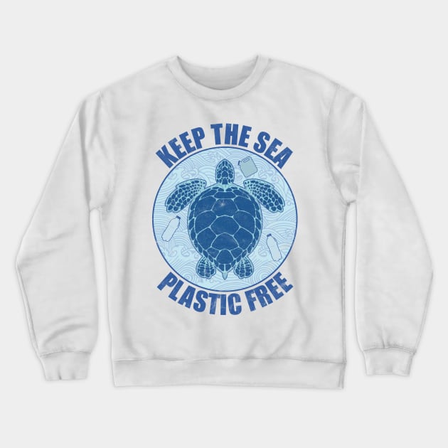 Keep Sea Plastic Free Crewneck Sweatshirt by avshirtnation